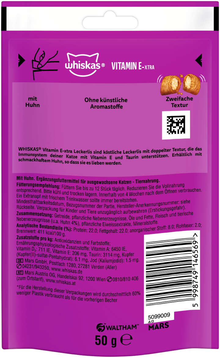 whiskas Katzenleckerli Vitamin E-xtra mit Huhn